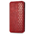 Miniatyrbillede 3 af 6: Læder Etui med A Stilfuldt Rhombus Tryk til Motorola Moto G23 / G13 - Rød Red