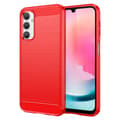 Carbon Flex Suojakotelo Samsung Galaxy A24 4G - Punainen Red