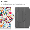 Miniatyrbillede 4 af 6: Tri-fold stander etui iPad 10.9 (2022) Pattern Printing Anti-fall Anti-wear Folio Flip Vegansk Læder Tablet Cover - Sommerfugl Multicolor