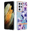 Pikkukuva 1 / 2: Erittäin ohut ja kestävä pehmeäkantinen Samsung Galaxy S21 Ultra 5G - Violetti Begonia Purple