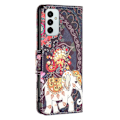 Pikkukuva 2 / 2: Wonderland Samsung Galaxy M23 flip kuoret - Kukka Ja Norsu Multicolor
