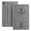 Miniatyrbillede 1 af 2: Samsung Galaxy Tab S6 Lite hjorte mønster PU læder flip cover - Grå Silver grey