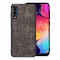 Miniatyrbillede 1 af 2: Samsung Galaxy A50 jeans tekstur etui - Sort Black