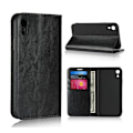Miniatyrbillede 1 af 2: Crazy Horse iPhone Xr flip cover i ægte læder - Sort Black