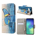 Miniatyrbild 1 av 2: Butterfly läder Samsung Galaxy S10 fodral - Blå Blå