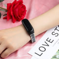 Miniatyrbillede 3 af 6: Xiaomi Mi Smart Band 6 / 5 keramisk stil urrem i rustfrit stål - Tre Perler Sort Black