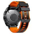 Pikkukuva 2 / 2: Kaksivärinen silikoninen kellohihna Garmin Watchille ja Coros Vertixille - Musta / Oranssi Orange