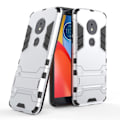 Miniatyrbild 1 av 2: Motorola Moto E5 / G6 Play mobilskal hårdplast och TPU material skyddande utfällbart ben - Silver Silvergrå