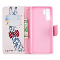 Miniatyrbillede 2 af 2: Huawei P30 Pro mønstret læder flip etui - Nuttet Giraffer med Briller Multicolor