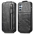 Miniatyrbillede 1 af 2: Vertical Flip Phone Etui med Zipper til Samsung Galaxy A54 - Sort Black