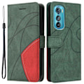 Miniatyrbillede 1 af 2: Tekstureret Motorola Edge 30 Ultra læderetui med rem - Grøn Green