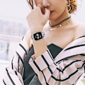 Pikkukuva 2 / 2: Fitbit Versa 2 / Versa Lite leopardi kuvioitu aito nahkainen ranneke - Musta Multicolor