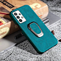 Miniatyrbild 2 av 2: Stötsäkert läderfodral med oval kickstand för Samsung Galaxy M32 5G / A32 5G - Cyan Grön