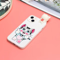 Miniatyrbillede 2 af 5: Mønstertryk Drop Resistant Phone Case iPhone 14, 3D Figure Design Flexible Back Cover - Kat White