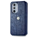 Miniatyrbild 2 av 6: Läder Motorola Edge 30 Pro fodral med romb-design - Blå Blå
