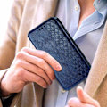 Pikkukuva 4 / 6: Nahkakotelo With A Stylish Rhombus Imprint For Sony Xperia 1 IV - Sininen Blue