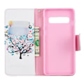 Miniatyrbillede 2 af 2: Samsung Galaxy S10 trykt mønster læder flip etui - Blomstertræ Multicolor