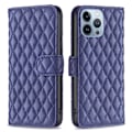 Pikkukuva 1 / 2: Rombuskuvioinen matta läppäkotelo iPhone 13 Pro - Sininen Blue