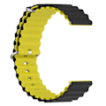 Miniatyrbillede 3 af 5: 22 mm universal tofarvet silikone-urrem - Sort / Gul Yellow