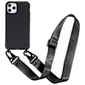 Pikkukuva 1 / 2: Ohut TPU-kotelo, jossa on mattapintainen viimeistely ja säädettävä hihna iPhone 11 Pro Maxille - Musta Black