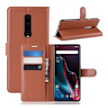 Miniatyrbild 1 av 2: OnePlus 7 Pro konstläderfodral med litchi textur - Brun Brun