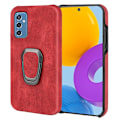 Miniatyrbild 1 av 2: Stötsäkert läderfodral med oval kickstand för Samsung Galaxy M52 5G - Röd Röd