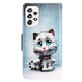 Miniatyrbillede 2 af 2: Wonderland Samsung Galaxy A52s 5G / A52 5g / A52 Flip Etui - Blå Øjne Kat Blue