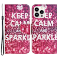 Pikkukuva 1 / 2: Wonderland iPhone 14 Pro Max Läppäkotelo - Keep Calm And Sparkle Red