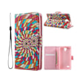 Miniatyrbillede 1 af 2: Scherfig flip-etui i læder med kortholder til Huawei Y5 - Farvede cirkler Multicolor
