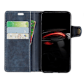 Miniatyrbillede 2 af 2: iPhone Xs Max S-formet tekstureret læder flip cover - Blå Blue
