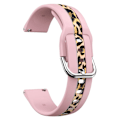 Miniatyrbild 1 av 2: 20 mm klockarmband i silikon med universellt mönster - Rosa Leopardtryck Rosa