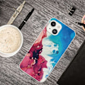 Miniatyrbilde 2 av 2: Marmordesign iPhone 14 deksel - Stänk Av Rødt Og Blå Multicolor