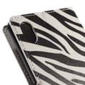 Miniatyrbilde 2 av 2: Moberg Sony Xperia M4 Aqua Lær Case med Kortholder - Zebra Striper Multicolor