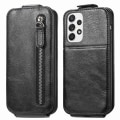 Pikkukuva 1 / 6: Vertical Flip Phone Suojakotelo With Zipper For Samsung Galaxy M32 5G / A32 5g - Musta Black