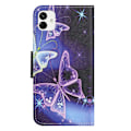 Miniatyrbillede 2 af 2: Wonderland Samsung Galaxy A04e Flip Etui - Sparkling Sommerfugle Purple