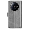 Miniatyrbild 2 av 2: Hållbart konstläder Xiaomi 12S Ultra fodral med plånbok - Silver/Grå Silvergrå