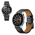 Miniatyrbillede 1 af 2: Samsung Galaxy Watch (46mm) ægte læder Urrem - Sort Black