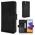 Miniatyrbillede 1 af 2: Modern-styled Læder Pung Etui til Samsung Galaxy A22 5g - Sort Black