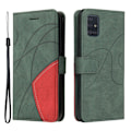 Miniatyrbillede 1 af 2: Tekstureret Læder Etui med Strop Til Samsung Galaxy A51 - Grøn Green