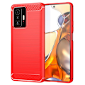 Pikkukuva 1 / 2: Carbon Flex Suojakotelo Xiaomi 11T / 11T Pro - Punainen Red