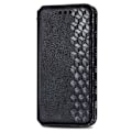 Miniatyrbillede 2 af 6: Læder Etui med A Stilfuldt Rhombus Tryk til Samsung Galaxy A54 - Sort Black