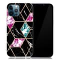 Miniatyrbilde 1 av 2: Marmordesign iPhone 13 Pro deksel - Flis Av Svart / Cyan / Rose Multicolor