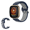 Miniatyrbillede 1 af 2: Fitbit Versa 3 / Sense bi-farve silikone rem - mørkeblå / grå Blue