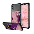 Pikkukuva 1 / 2: iPhone Xs Max magneettinen absorptio glitteröity nahkainen suojakotelo - Punakulta Pink