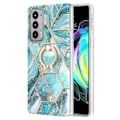 Pikkukuva 1 / 2: Marble Patterned Suojakuori With Ring Holder For Motorola Edge 20 - Sininen Blue