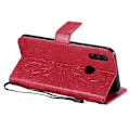 Miniatyrbillede 2 af 2: Huawei P Smart 2019 trykt sommerfugl læder flip etui - Rød Red