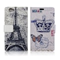 Miniatyrbillede 1 af 2: HTC A9s holdbart læder-etui m. kortholder - Krone og sommerfugl Multicolor