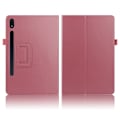 Miniatyrbillede 1 af 2: Samsung Galaxy Tab S7 Plus litchi læder flip etui - Rose Pink