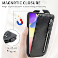 Pikkukuva 5 / 6: Vertical Flip Phone Suojakotelo With Zipper For Xiaomi Redmi 10A - Musta Black
