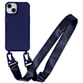 Pikkukuva 1 / 2: iPhone 14 Plus -puhelimen mattapintainen suojakuori, jossa on kaulanauha - Tummansininen Blue